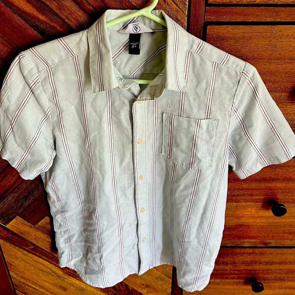 Volcom boys Striped White Shirt